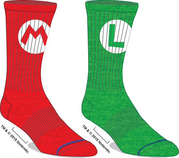 Chaussettes Mario et Luigi - Lot de 2