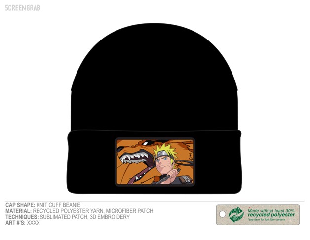Naruto & Nine Tails Beanie Noir