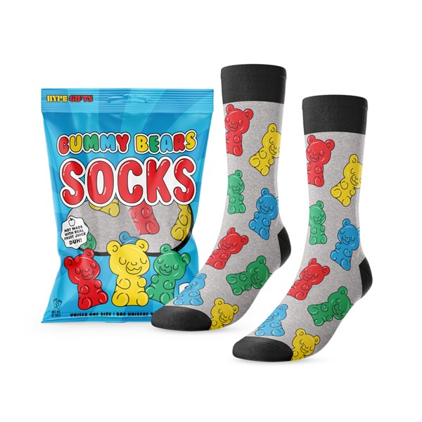 Mens Gummy Bears Socks in Pouch
