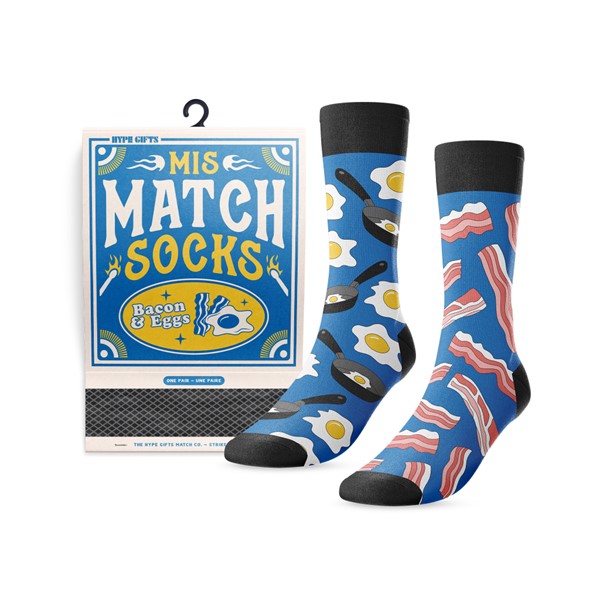 Mens Mismatch Socks Bacon & Eggs