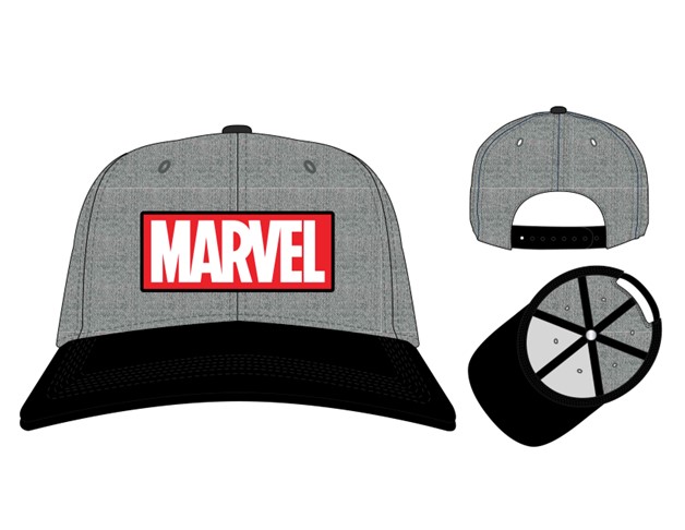 Marvel Logo Grey Snapback Hat