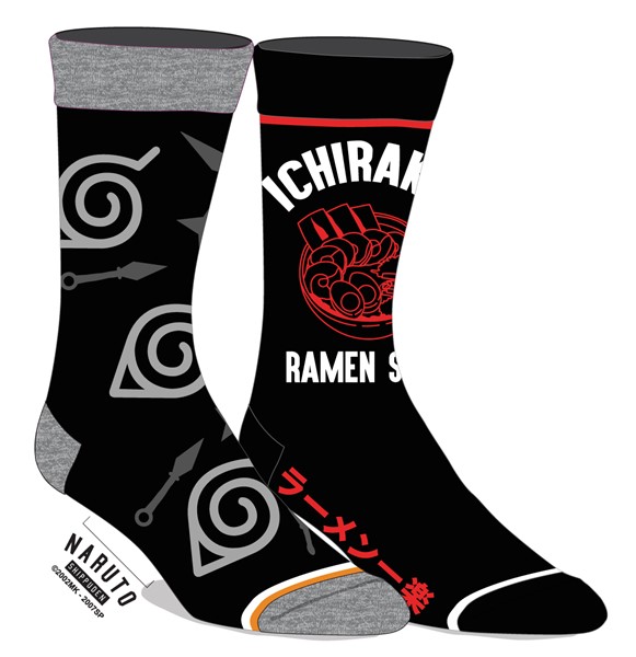 Chaussettes Naruto Shippuden noires 2 paires