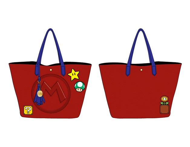 Super Mario Red PU Tote Bag with Appliques