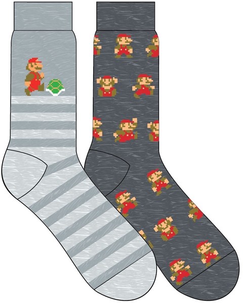 Lot de 2 paires de chaussettes Super Mario 8-bit pour homme