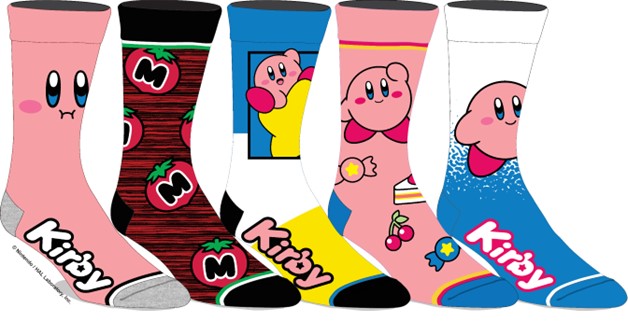 Kirby Mens Crew Socks - 5 Pack