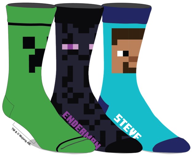 Minecraft Box Socks 3 Pair