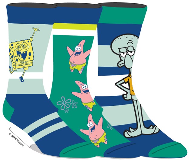Spongebob Square Pants: Socks Box Set 3 Pair