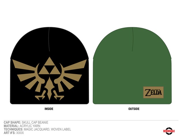 The Legend of Zelda: Bonnet réversible, noir / vert