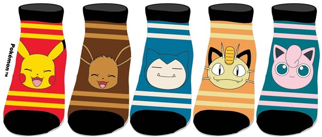 Pokémon Characters Ankle Socks - 5 Pack