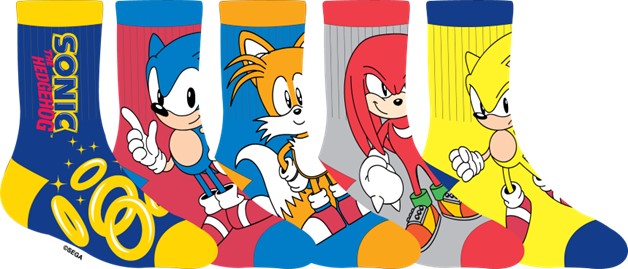 Sonic the Hedgehog Chaussettes pour garçons - 5 Pack