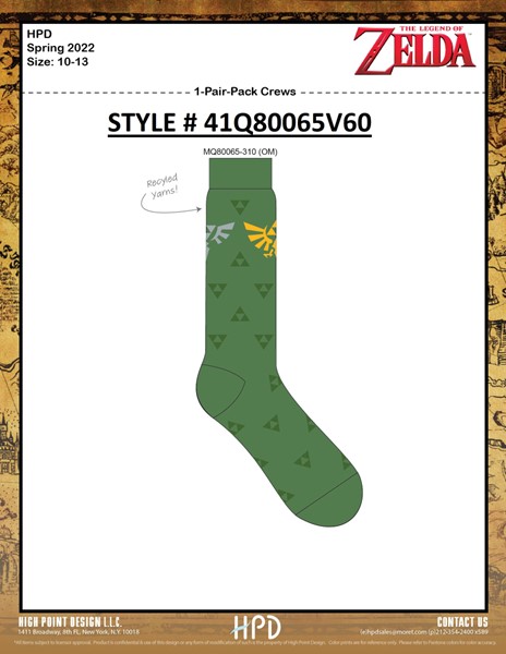The Legend of Zelda - Chaussettes vertes recyclées