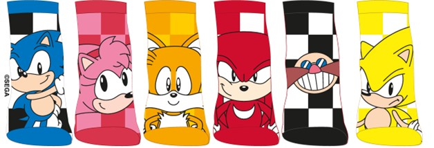 Sonic Checkered Kids Socks 5 pairs