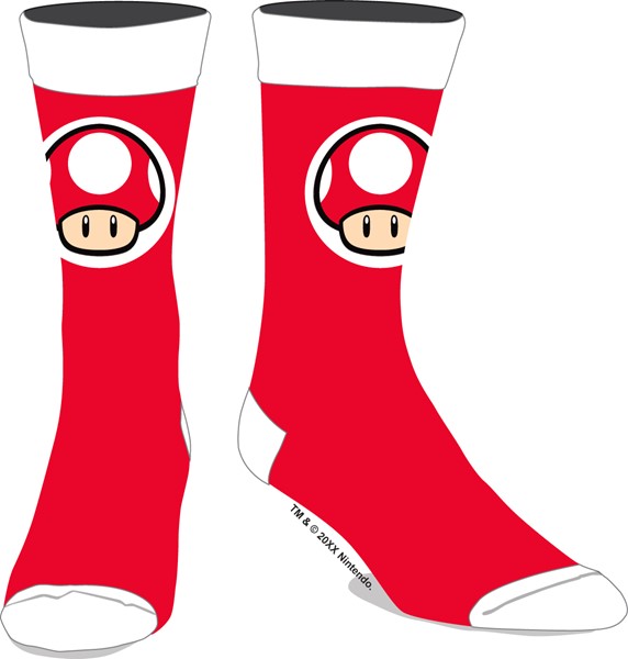 Super Mario Red Mushroom Socks