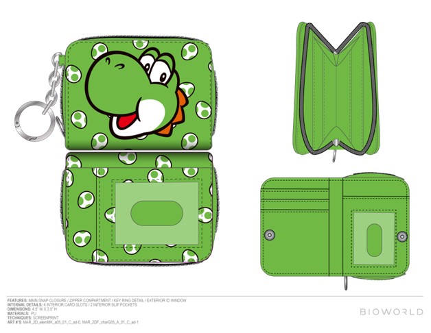 Yoshi Green Zip Wallet
