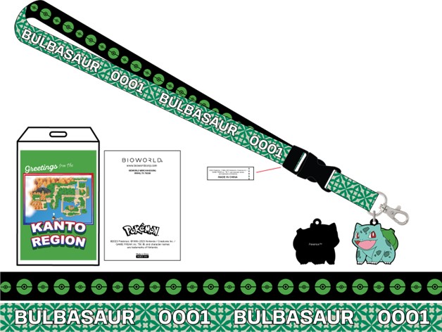 Lanyard Pokémon Bulbasaur avec breloque