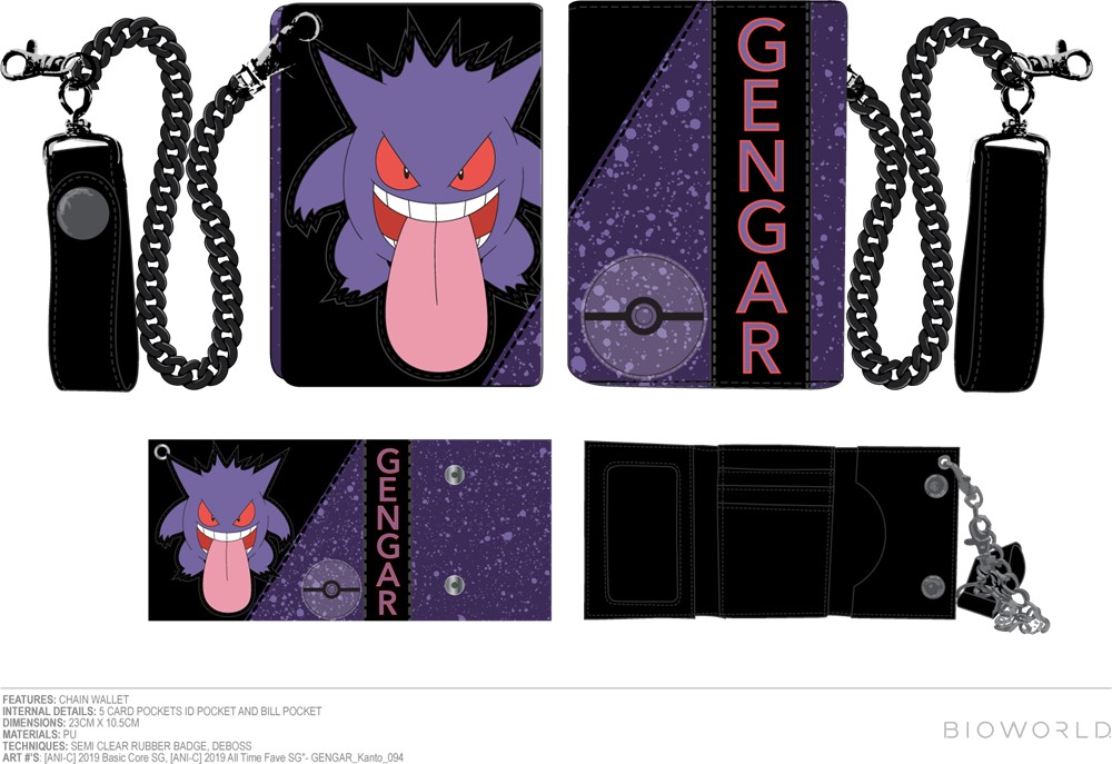 Chaîne de portefeuille Pokémon Gengar