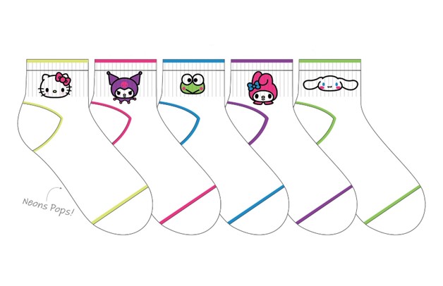 Sanrio Ladies Socks, 5 pairs