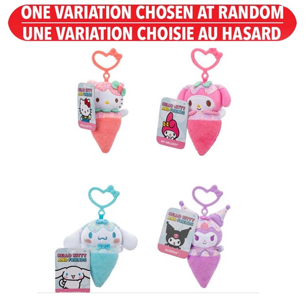 Hello Kitty & Friends Peluche assortie à clipser de 10,2 cm