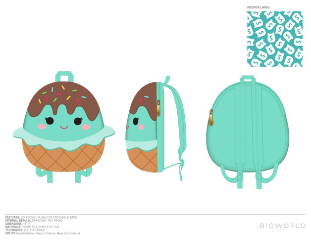 Squishmallows : Maya la peluche glacée à la menthe sac à dos