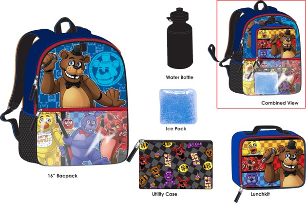 Sac à dos pour enfants Five Night at Freddy's 5 Pc