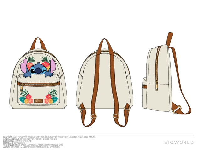 Stitch Floral White Mini Backpack