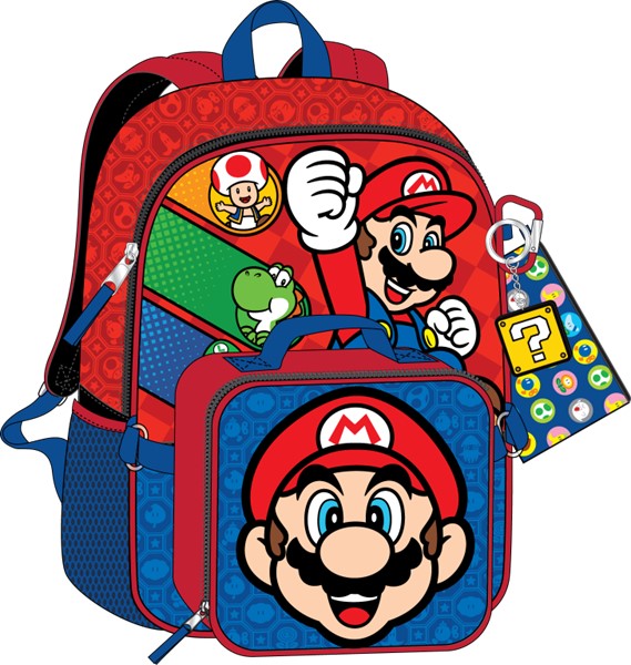 Ensemble de sac à dos pour enfants Super Mario 5 pièces