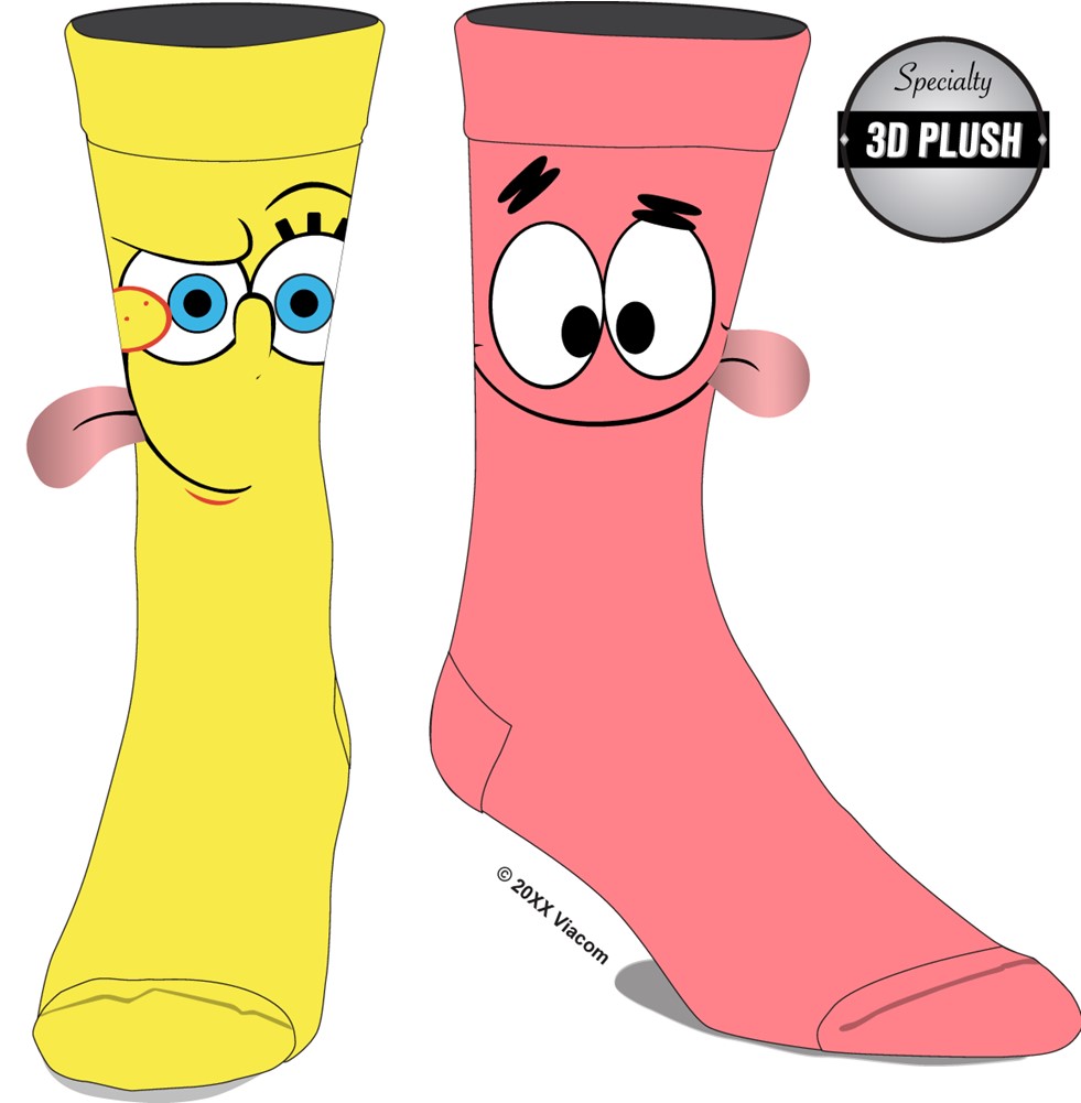 SpongeBob & Patrick Tongue Out Socks