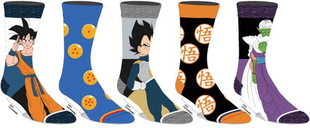 Lot de 5 chaussettes Dragon Ball Z Characters Crew