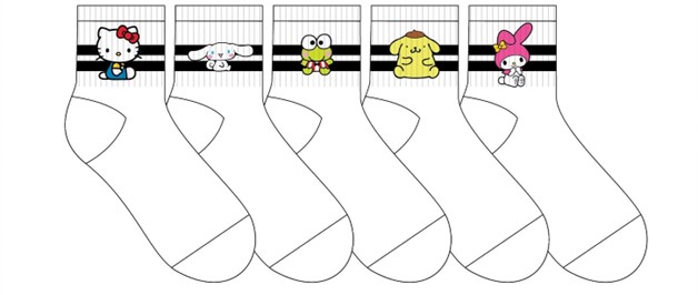 Hello Kitty & Friends Characters Socks 5 Pack
