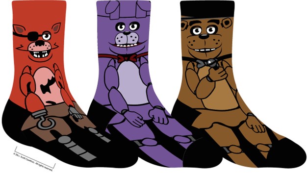 Five Nights at Freddy's Kid Socks 3 Pack