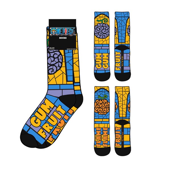 One Piece: Gum Flame Fruit Socks 2 Pack