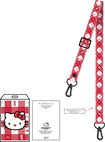 Hello Kitty Checkered Lanyard