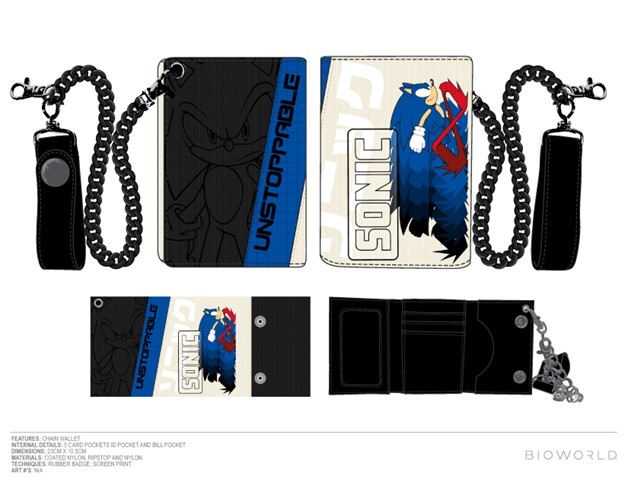 Portefeuille Sonic avec chaîne