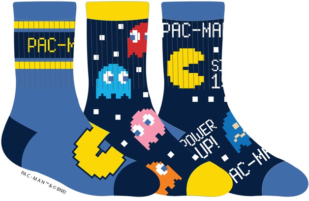 Pac-Man Kids Crew Socks 3 pack