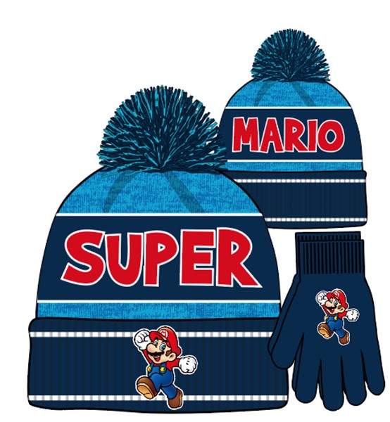 Ensemble bonnet et gants Super Mario pour enfants