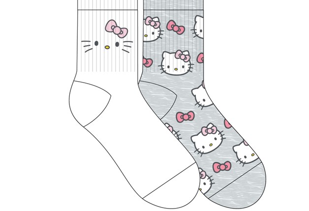 Hello Kitty Grey & White Socks 2 pairs