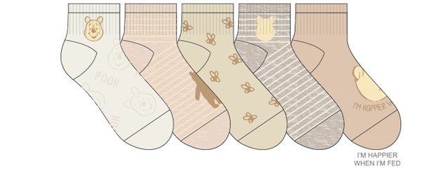 Winnie the Pooh Soft Womens Socks, 5 Pack