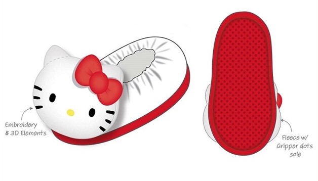 Chaussettes pantoufles en peluche Hello Kitty