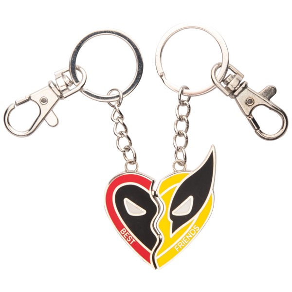 Deadpool & Wolverine Best Friends Heart Keychain