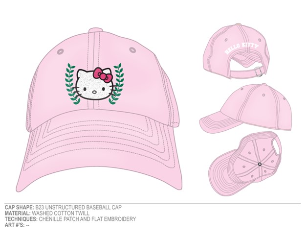 Casquette universitaire rose Hello Kitty