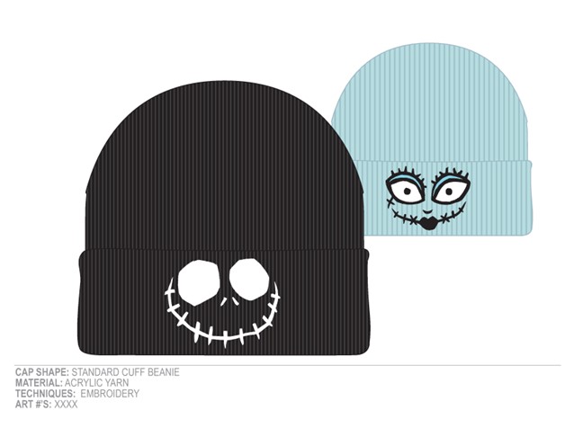 Nightmare before Christmas: Jack & Sally Beanie, 2pk