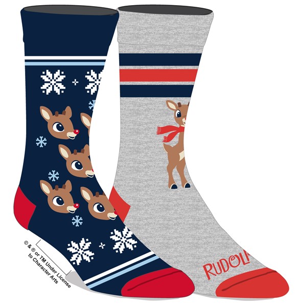 Chaussettes de Noël Rudolph, paquet de 2