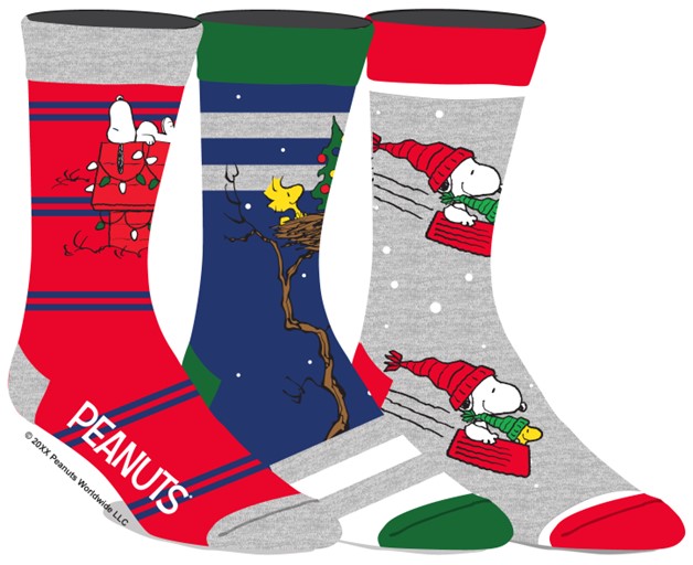 Chaussettes d'hiver Snoopy, paquet de 3