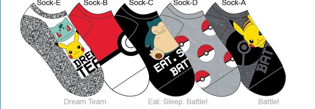 Pokémon Ankle Socks 5 Pack