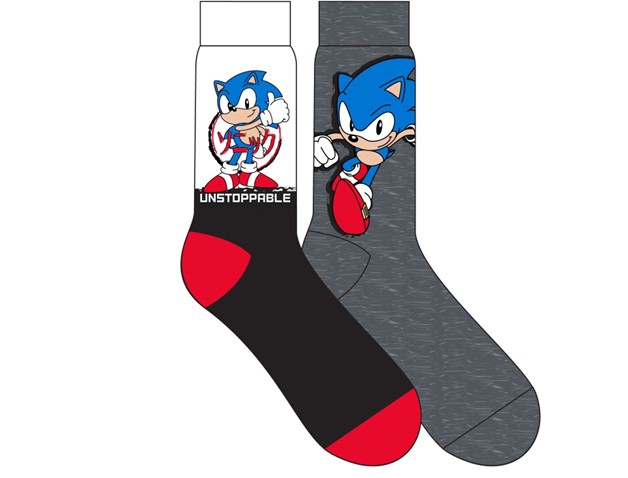 Sonic Unstoppable Crew Socks 2 pairs