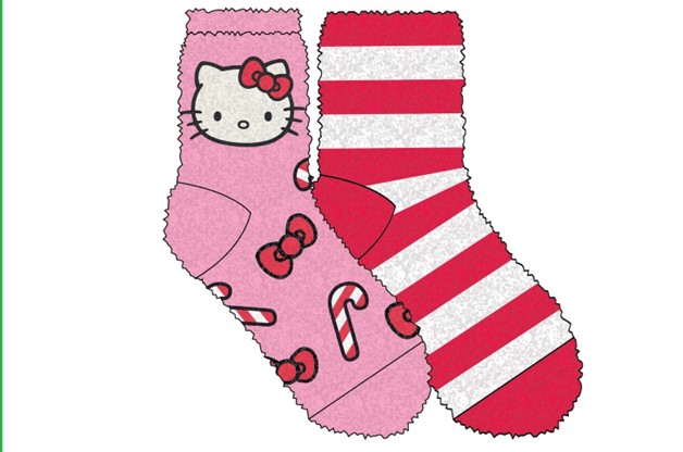Hello Kitty Striped Cozy Socks, 2 pack
