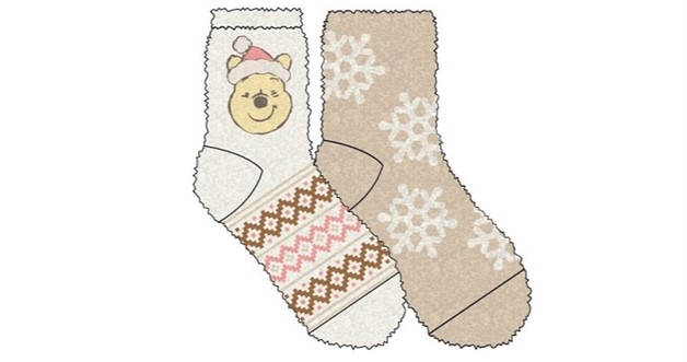 Chaussettes douillettes pour les fêtes Winnie l'ourson, paquet de 2
