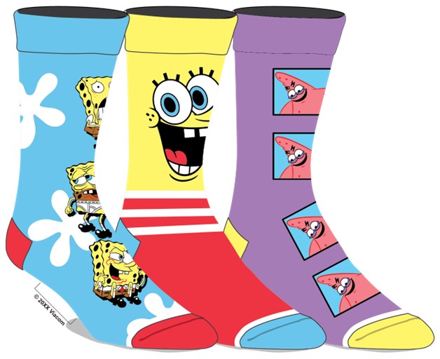 SpongeBob Square Pants Socks, 3 pack
