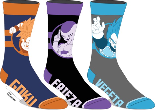 Dragon Ball Z Characters Socks, 3 pack