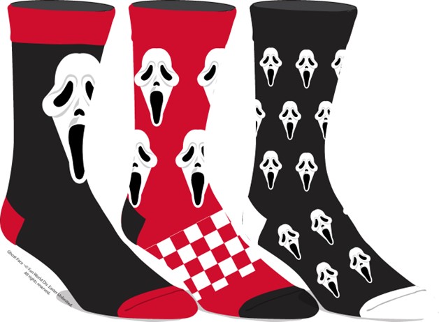 Ghostface Red & Black Socks, 3 pairs